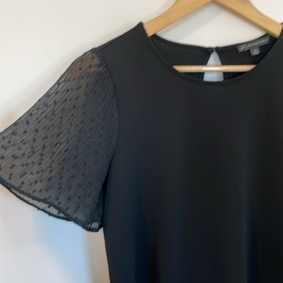 Black Blouse with Sheer Sleeves - Picture 3 of 3